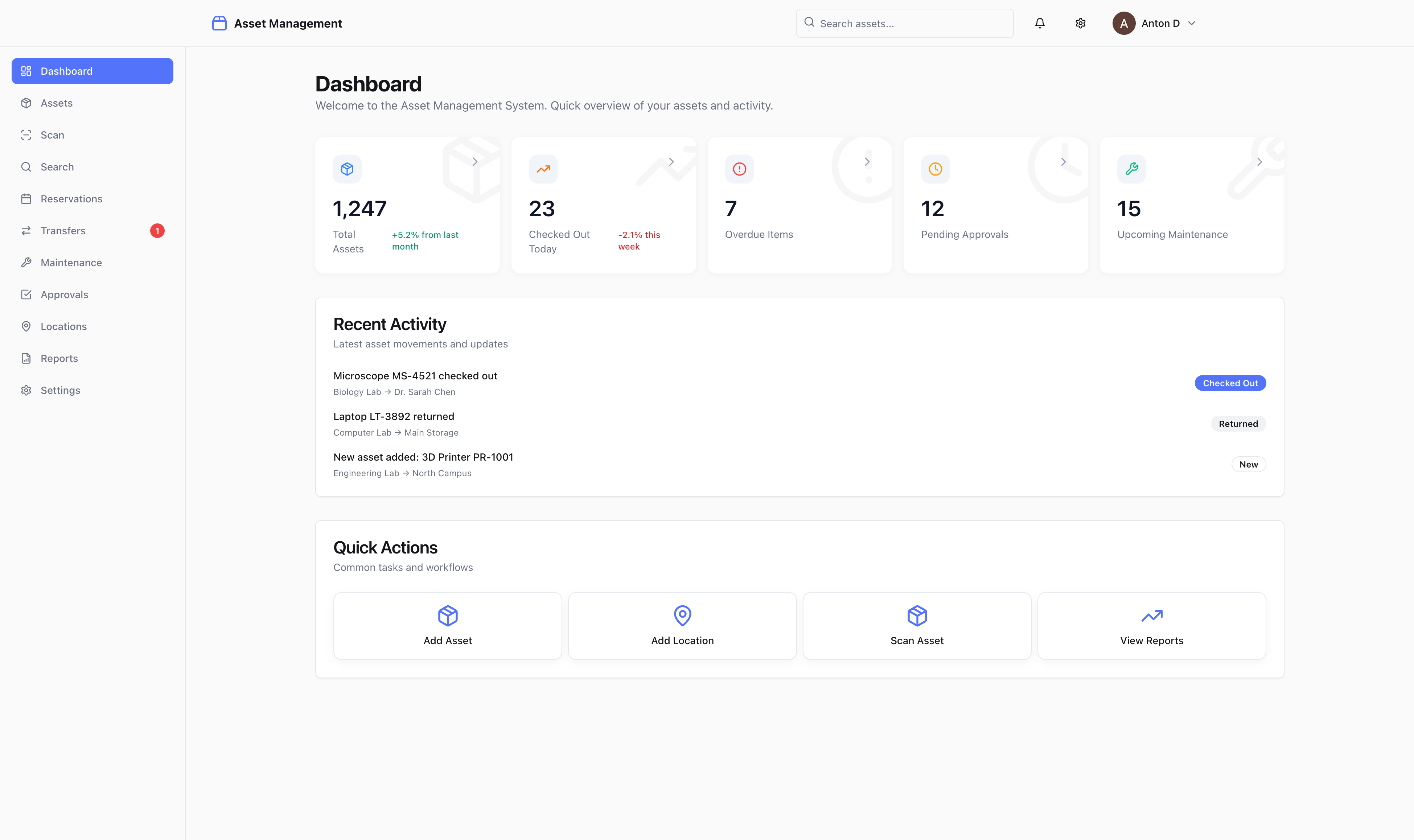 Asset Management screenshot